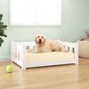 vidaXL Dog Bed 75.5 x 55.5 x 28 cm White