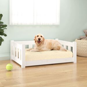 vidaXL Dog Bed 75.5 x 55.5 x 28 cm White
