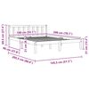 vidaXL Bed Frame without Mattress Black Solid Wood 140x200 cm