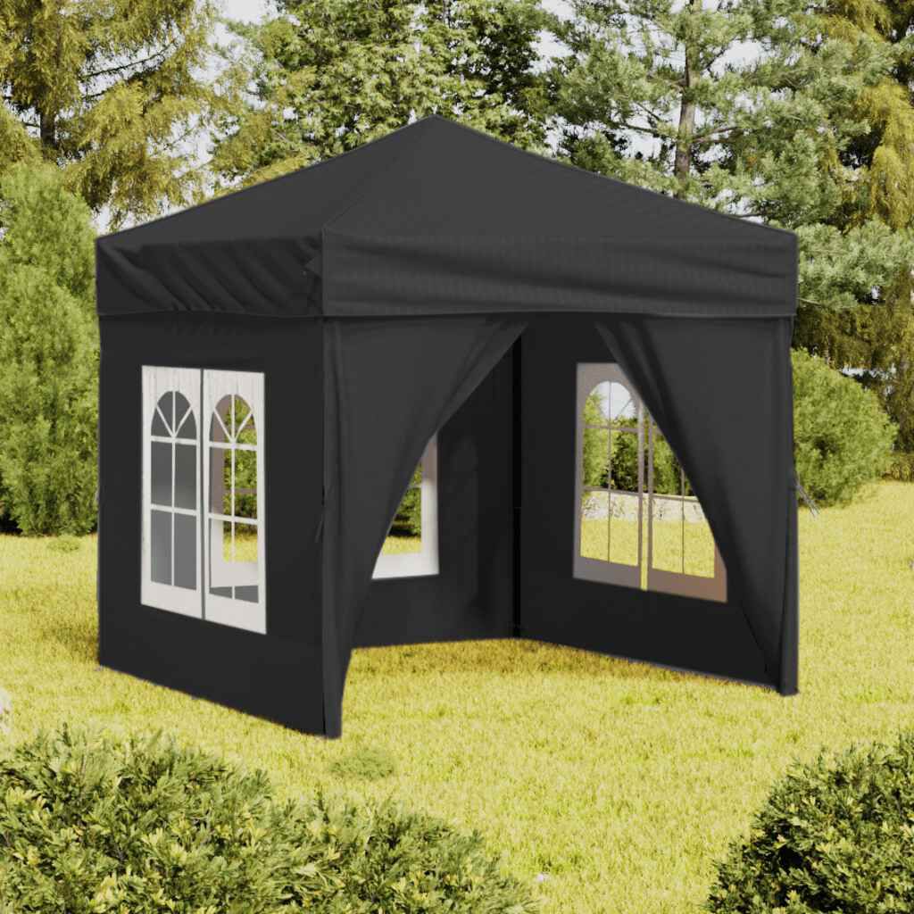vidaXL Folding Party Tent with Sidewalls Anthracite 2x2 m | vidaXL.sa