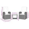 vidaXL 2 Piece Garden Dining Set with Cushions Grey Poly Rattan