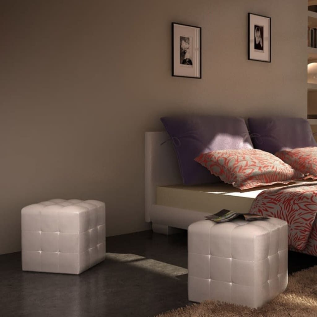 vidaXL Cubed Stools White
