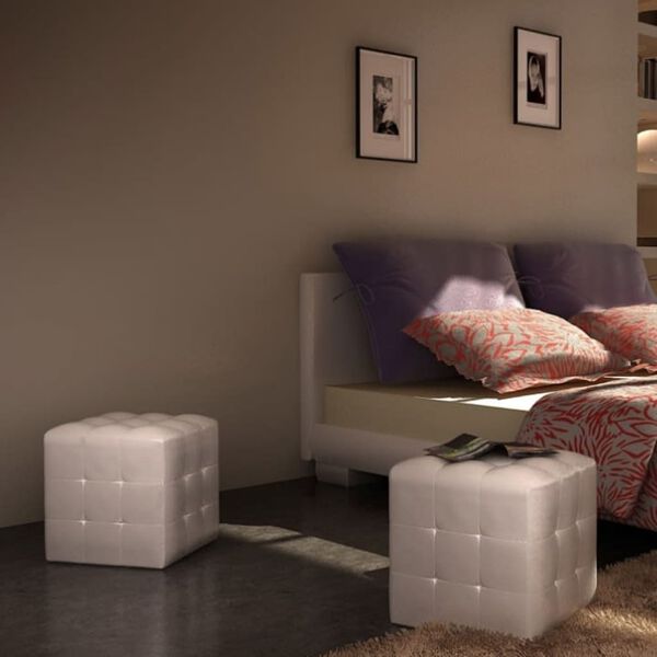 vidaXL Cubed Stools White