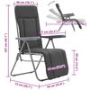 vidaXL Folding Garden Chairs with Cushions 2 pcs Grey