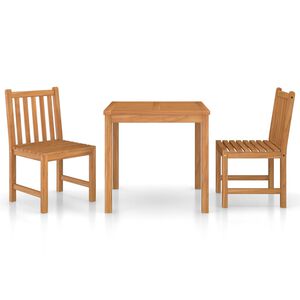 vidaXL 3 Piece Garden Dining Set 80x80 cm Solid Teak Wood