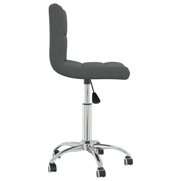 vidaXL Swivel Dining Chair Dark Grey Fabric