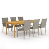 vidaXL Dining Set | Grey | Solid acacia wood | Large | Stackable | Dining Set