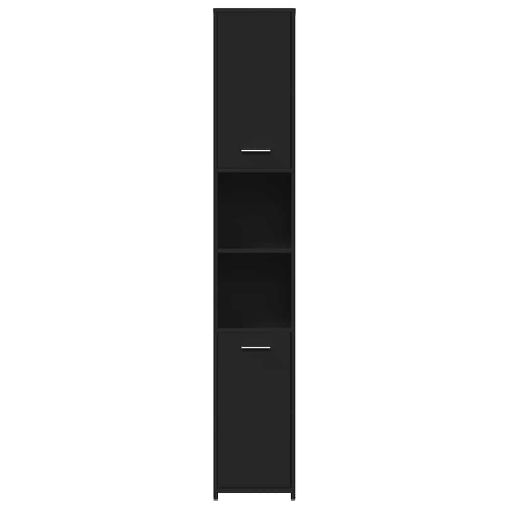 vidaXL Bathroom Cabinet Black 30x30x183.5 cm Engineered Wood