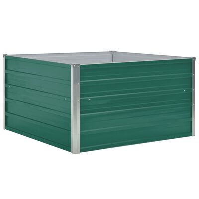 vidaXL Raised Garden Bed 100x100x45 cm Galvanised Steel Green, green vidaXL Raised Garden Bed 100x100x45 cm Galvanised Steel Green