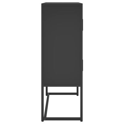 vidaXL Highboard Black 80x35x100 cm Steel