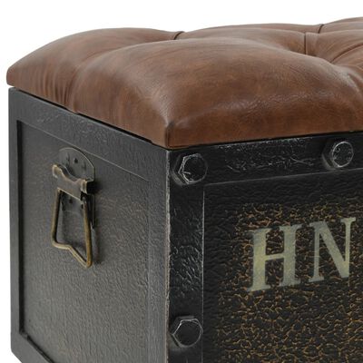 vidaXL Storage Bench 80.5x41x50 cm Solid Wood and Artificial Leather,  vidaXL Storage Bench 80.5x41x50 cm Solid Wood and Artificial Leather