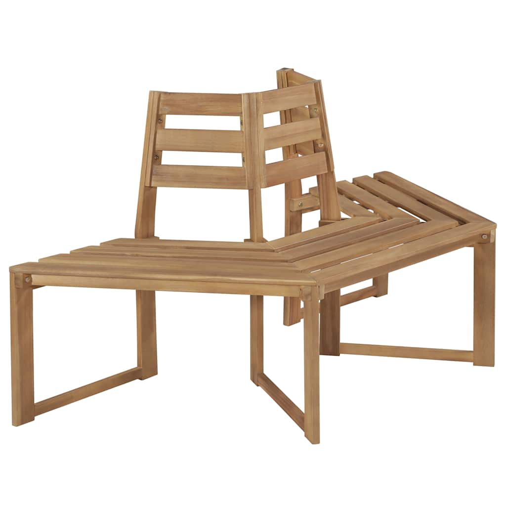 vidaXL Tree Bench Half-hexagonal 160 cm Solid Acacia Wood
