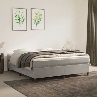 vidaXL Bed Frame without Mattress Light Grey 180x200 cm Super King Velvet, light grey vidaXL Bed Frame without Mattress Light Grey 180x200 cm Super King Velvet