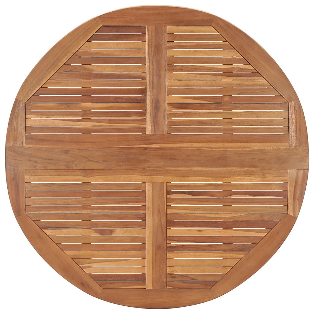 vidaXL Folding Garden Dining Table Ø110x75 cm Solid Wood Teak