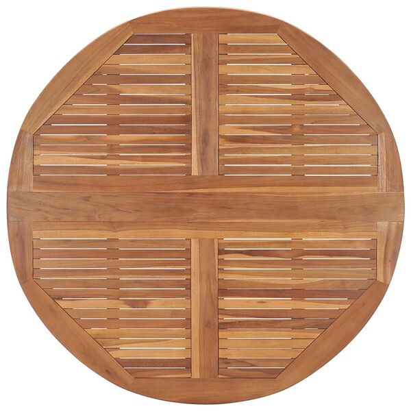 vidaXL Folding Garden Dining Table Ø110x75 cm Solid Wood Teak
