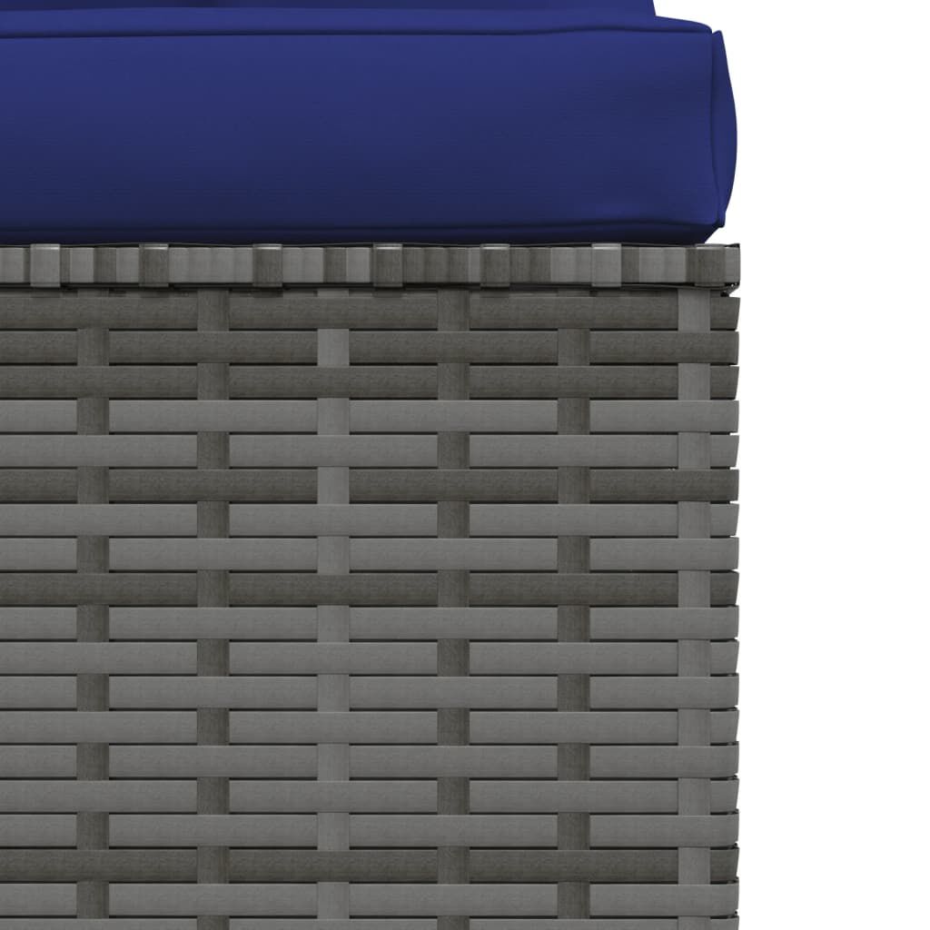 vidaXL 3-Seater Sofa with Cushions Grey Poly Rattan