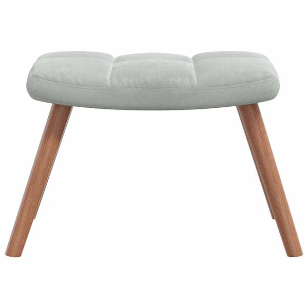 vidaXL Rocking Chair with a Stool Light Grey Velvet