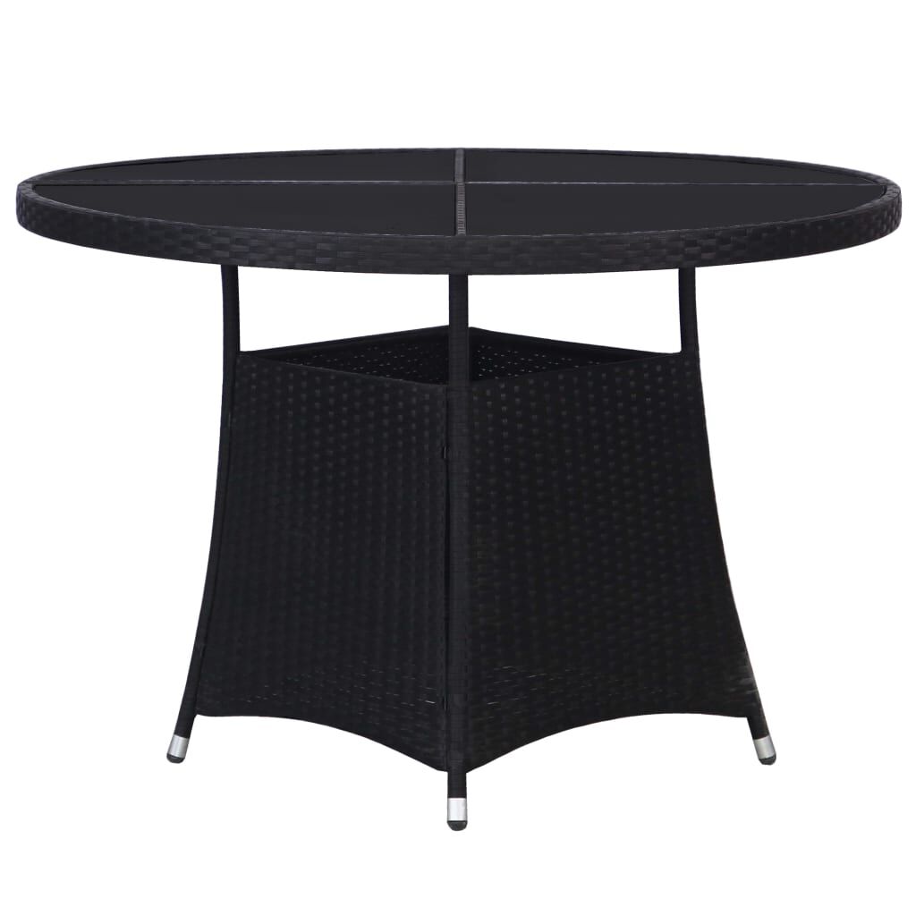 vidaXL Garden Table Black 110x74 cm Poly Rattan