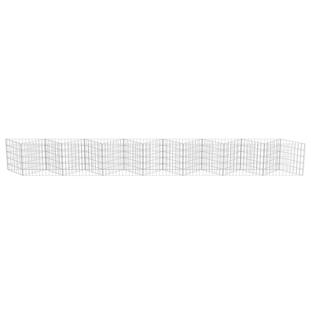 vidaXL Gabion Wall Galvanised Steel 450x30x50 cm