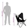 vidaXL Butterfly Chair Black and White Real Cowhide Leather
