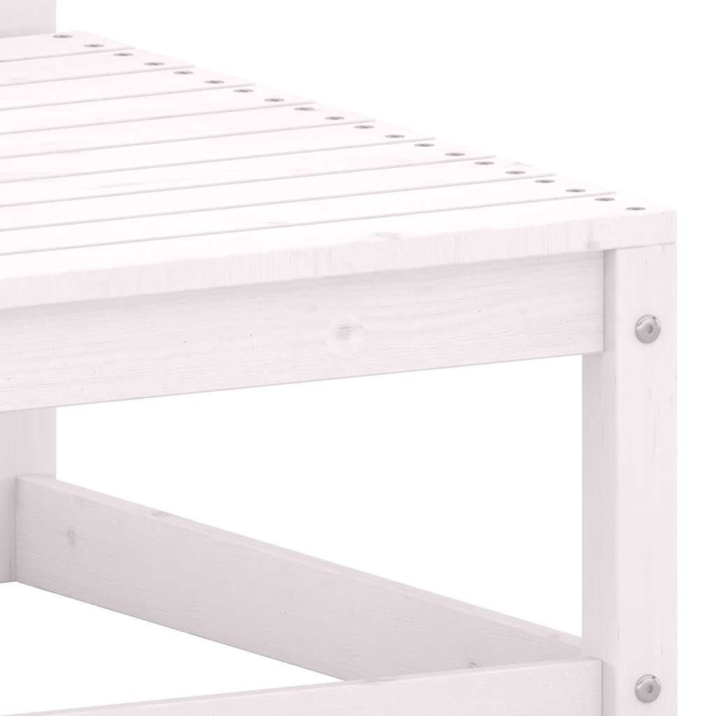 vidaXL Garden Middle Sofa with Anthracite Cushions White Solid Pinewood