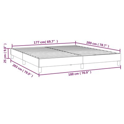 vidaXL Bed Frame without Mattress Dark Grey 180x200 cm Super King Velvet