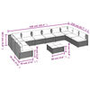 vidaXL 11 Piece Garden Lounge Set with Cushions Poly Rattan Grey