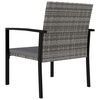 vidaXL 3 Piece Garden Dining Set Poly Rattan Grey