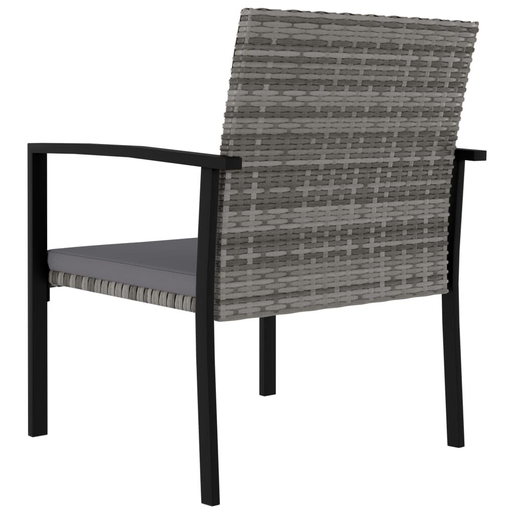 vidaXL 3 Piece Garden Dining Set Poly Rattan Grey