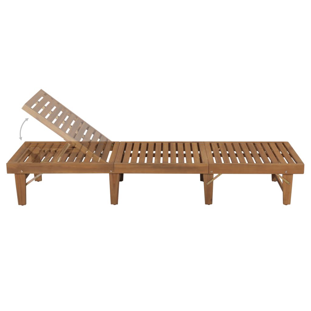 vidaXL Folding Sun Lounger Solid Acacia Wood