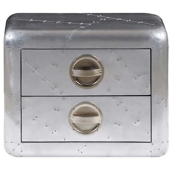 vidaXL Aviator End Table with 2 Drawers Vintage Aircraft Airman Style