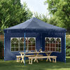 vidaXL Partytent Sidewall 2 pcs with Window PE Blue