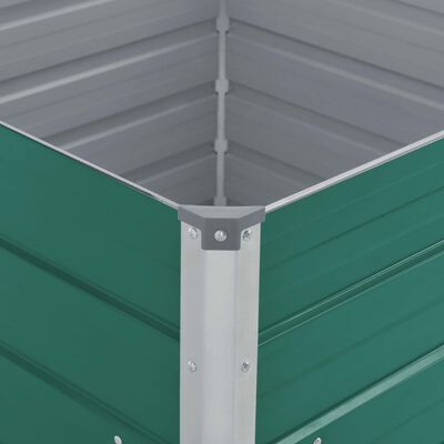 vidaXL Raised Garden Bed 100x100x45 cm Galvanised Steel Green, green vidaXL Raised Garden Bed 100x100x45 cm Galvanised Steel Green