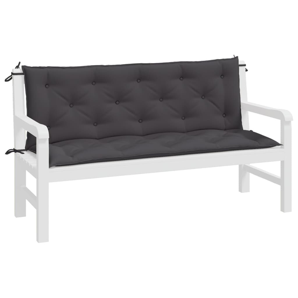 vidaXL Garden Bench Cushions 2pcs Anthracite 150x50x7cm Oxford Fabric