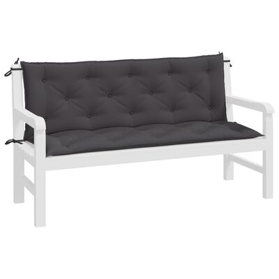 vidaXL Garden Bench Cushions 2pcs Anthracite 150x50x7cm Oxford Fabric, anthracite vidaXL Garden Bench Cushions 2pcs Anthracite 150x50x7cm Oxford Fabric