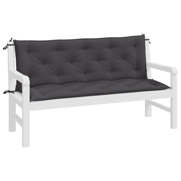 vidaXL Garden Bench Cushions 2pcs Anthracite 150x50x7cm Oxford Fabric