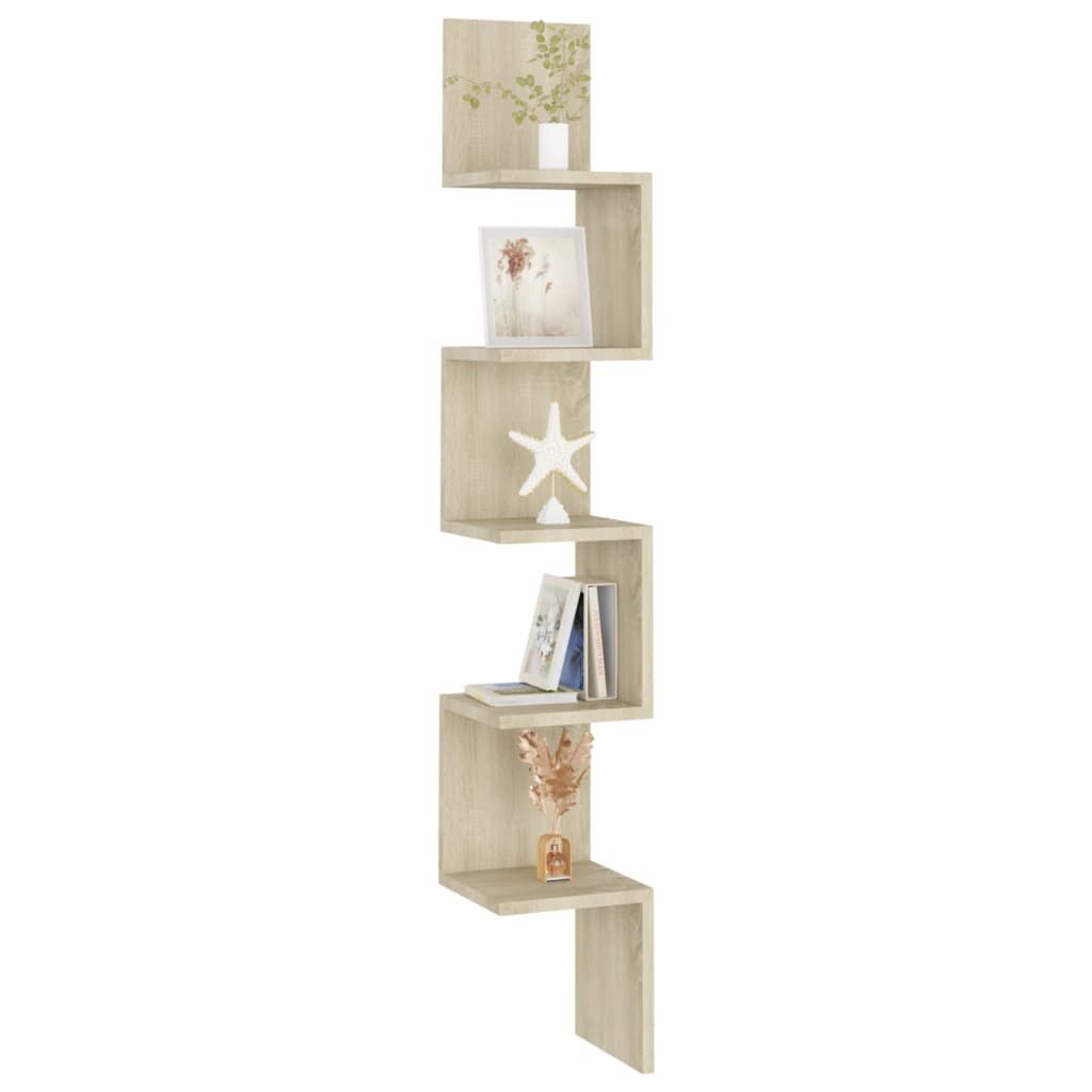 vidaXL Wall Corner Shelf Sonoma Oak 20x20x127.5 cm Engineered Wood