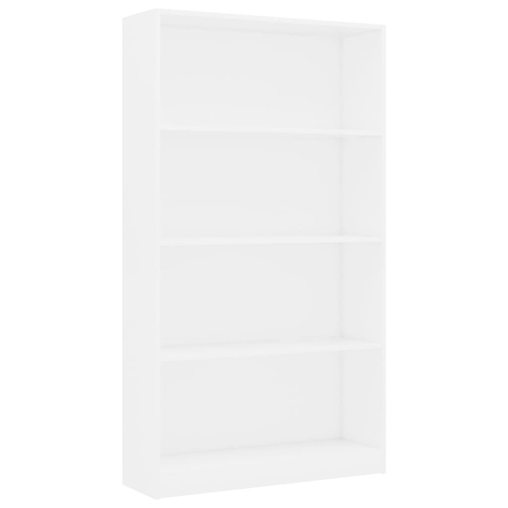 vidaXL 4-Tier Book Cabinet White 80x24x142 cm Engineered Wood