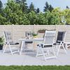 vidaXL Garden Highback Chair Cushions 4 pcs Grey 120x50x7 cm Fabric