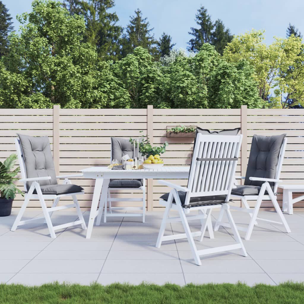 vidaXL Garden Highback Chair Cushions 4 pcs Grey 120x50x7 cm Fabric