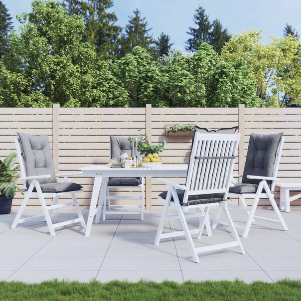 vidaXL Garden Highback Chair Cushions 4 pcs Grey 120x50x7 cm Fabric