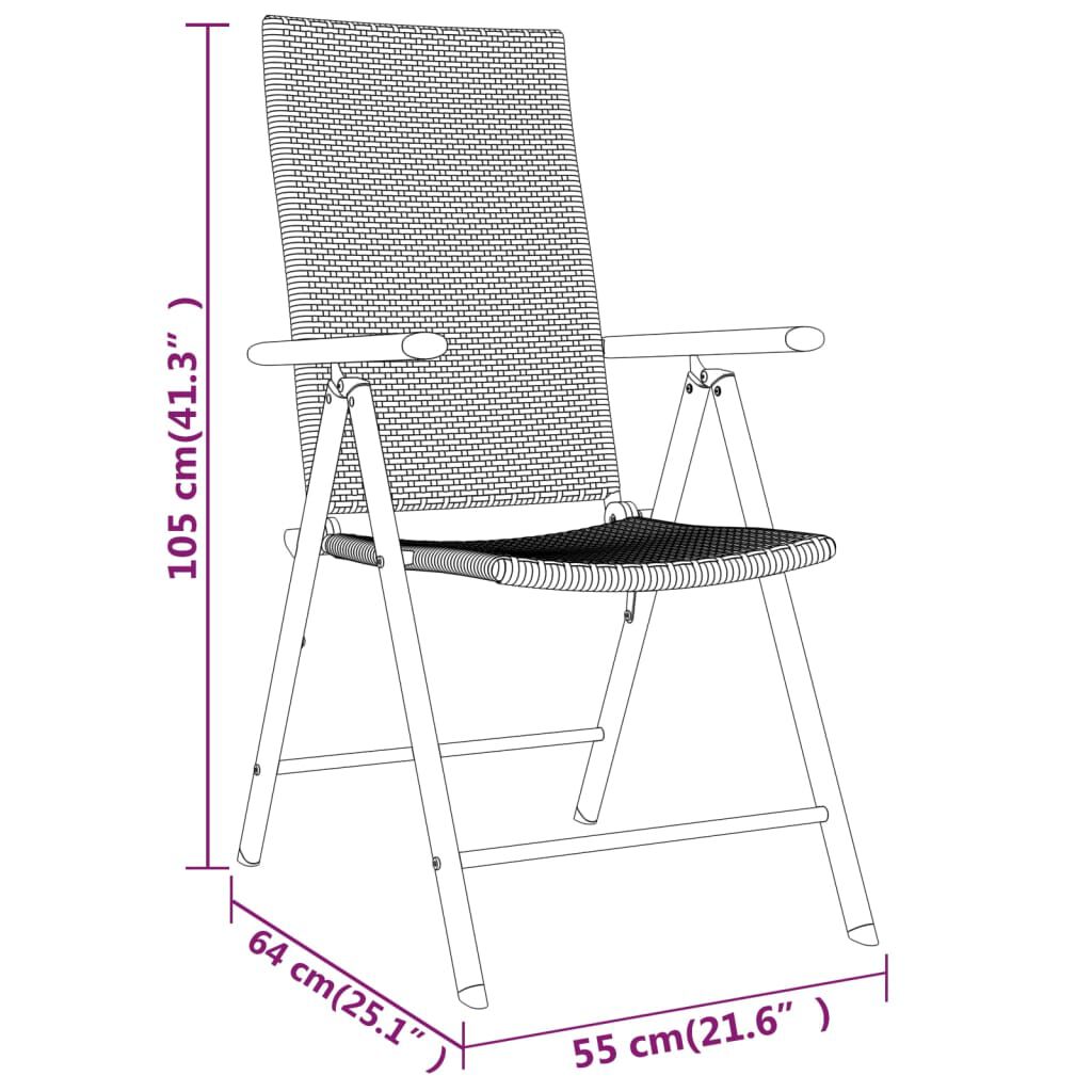 vidaXL 7 Piece Garden Dining Set Black