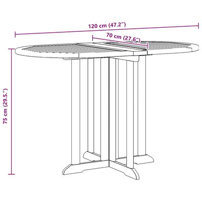 vidaXL Folding Butterfly Garden Table 120x70x75 cm Solid Teak Wood,  vidaXL Folding Butterfly Garden Table 120x70x75 cm Solid Teak Wood