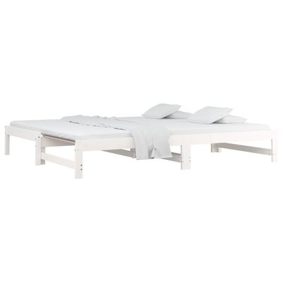 vidaXL Pull-out Day Bed without Mattress White 2x(80x200) cm