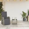 vidaXL 2 Piece Garden Dining Set with Cushions Grey Poly Rattan