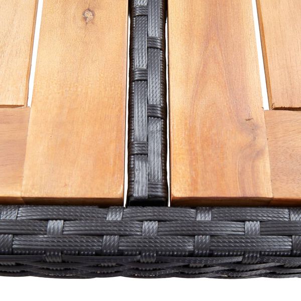 vidaXL 5 Piece Outdoor Bar Set Poly Rattan and Acacia Wood Black