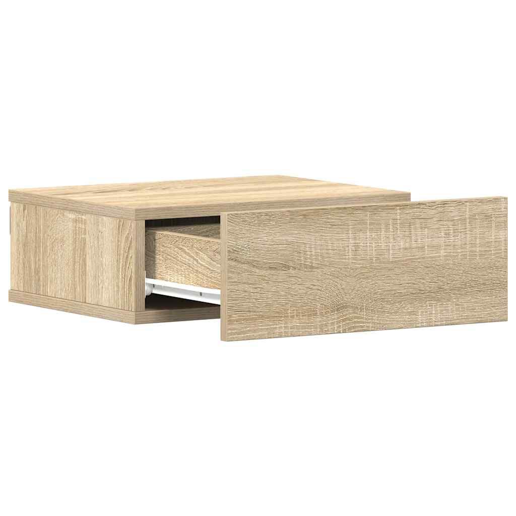 vidaXL Floating Nightstands 2 pcs Sonoma Oak 40x30x15 cm Engineered Wood
