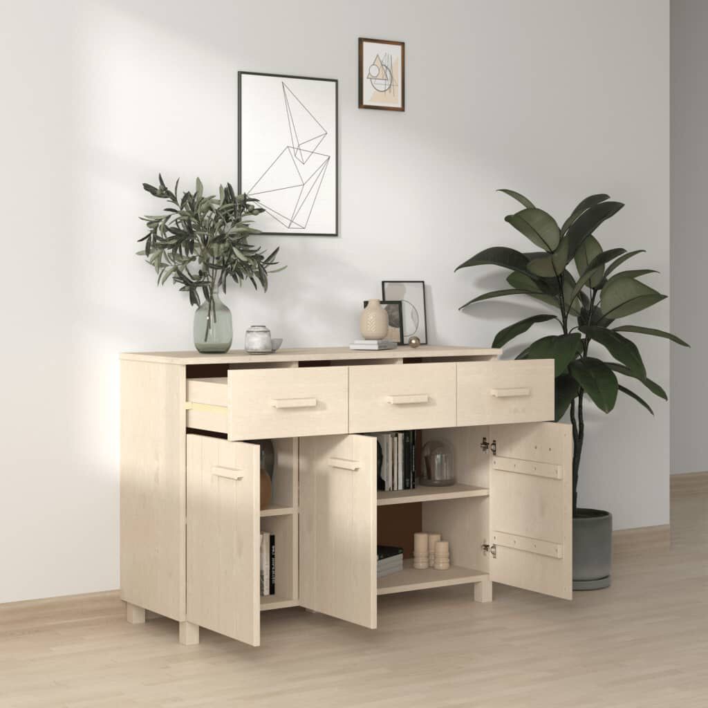 vidaXL Sideboard HAMAR Honey Brown 113x40x80 cm Solid Wood Pine