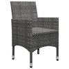vidaXL 3 Piece Bistro Set Poly Rattan and Tempered Glass Grey
