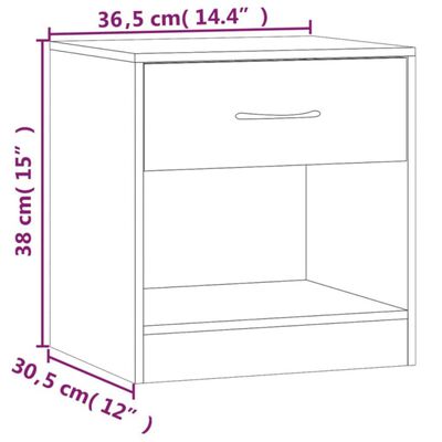 vidaXL Nightstand 2 pcs with Drawer White, white vidaXL Nightstand 2 pcs with Drawer White